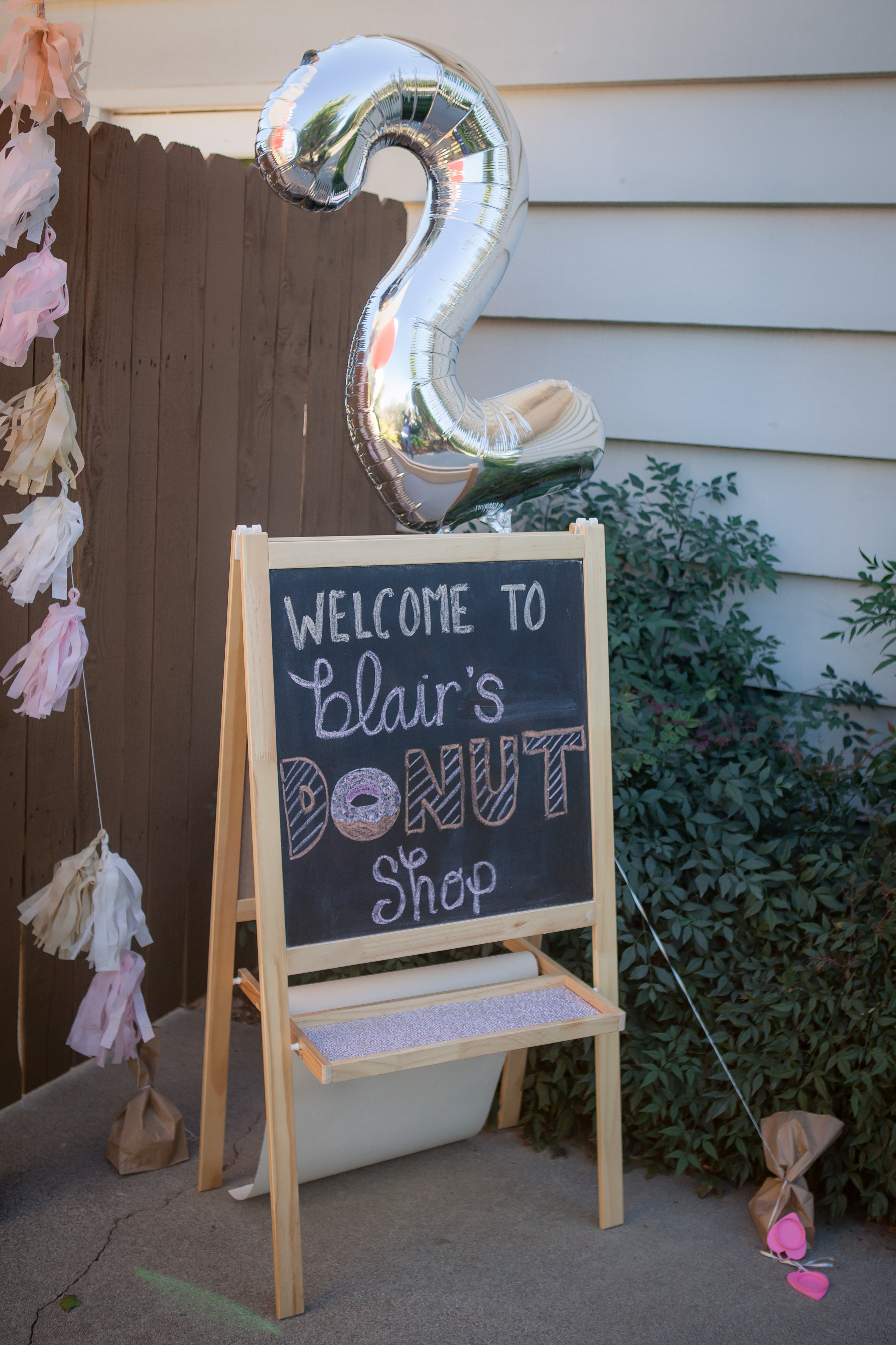 Donut Birthday Party Welcome Chalkboard Sign