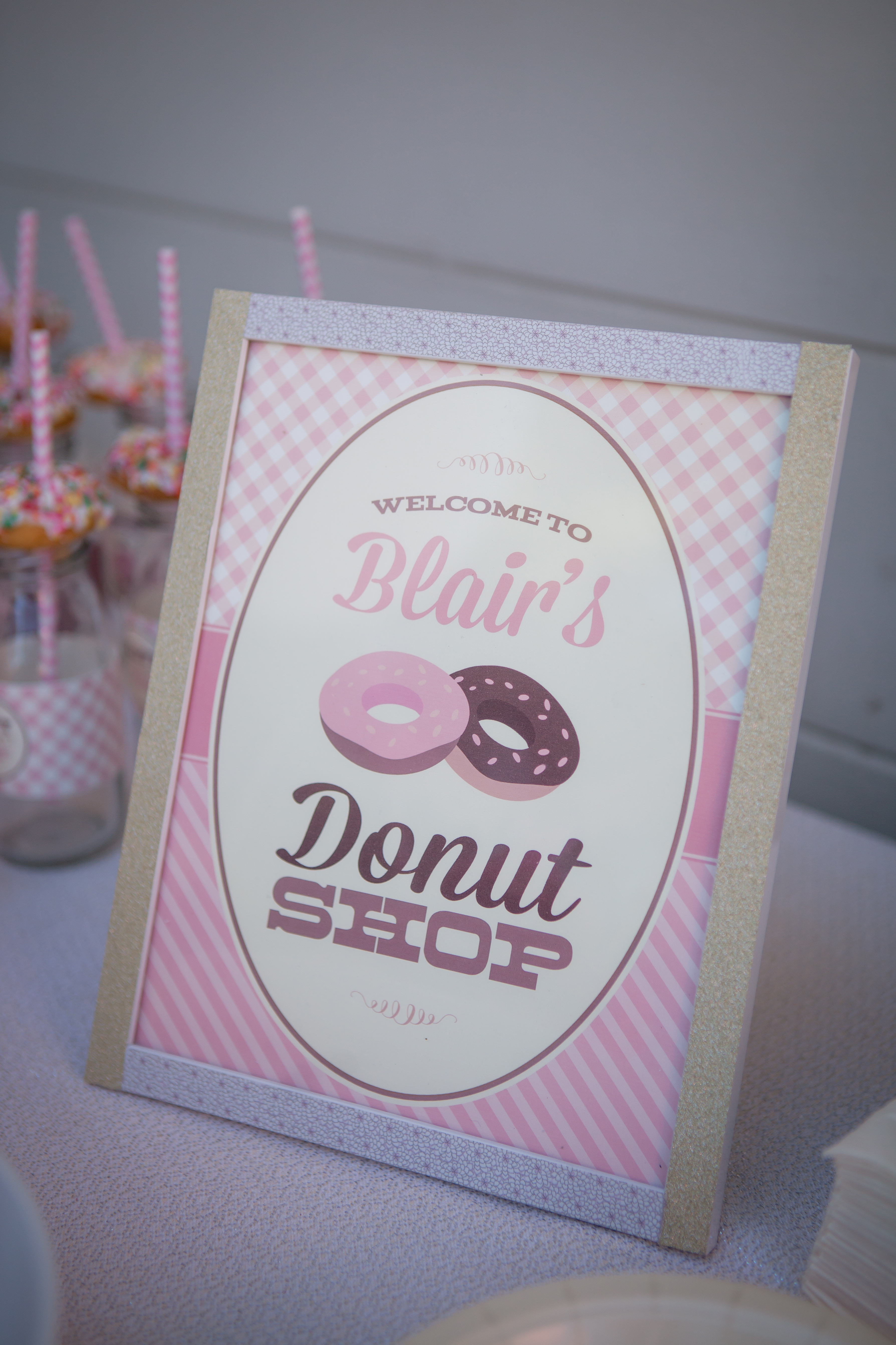 Personalized Donut Shop Sign for Donut Birthday Party