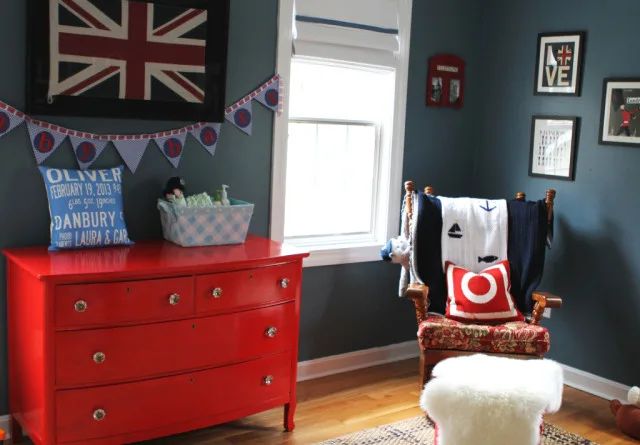 Red and Blue British-Themed Nursery - Project Nursery