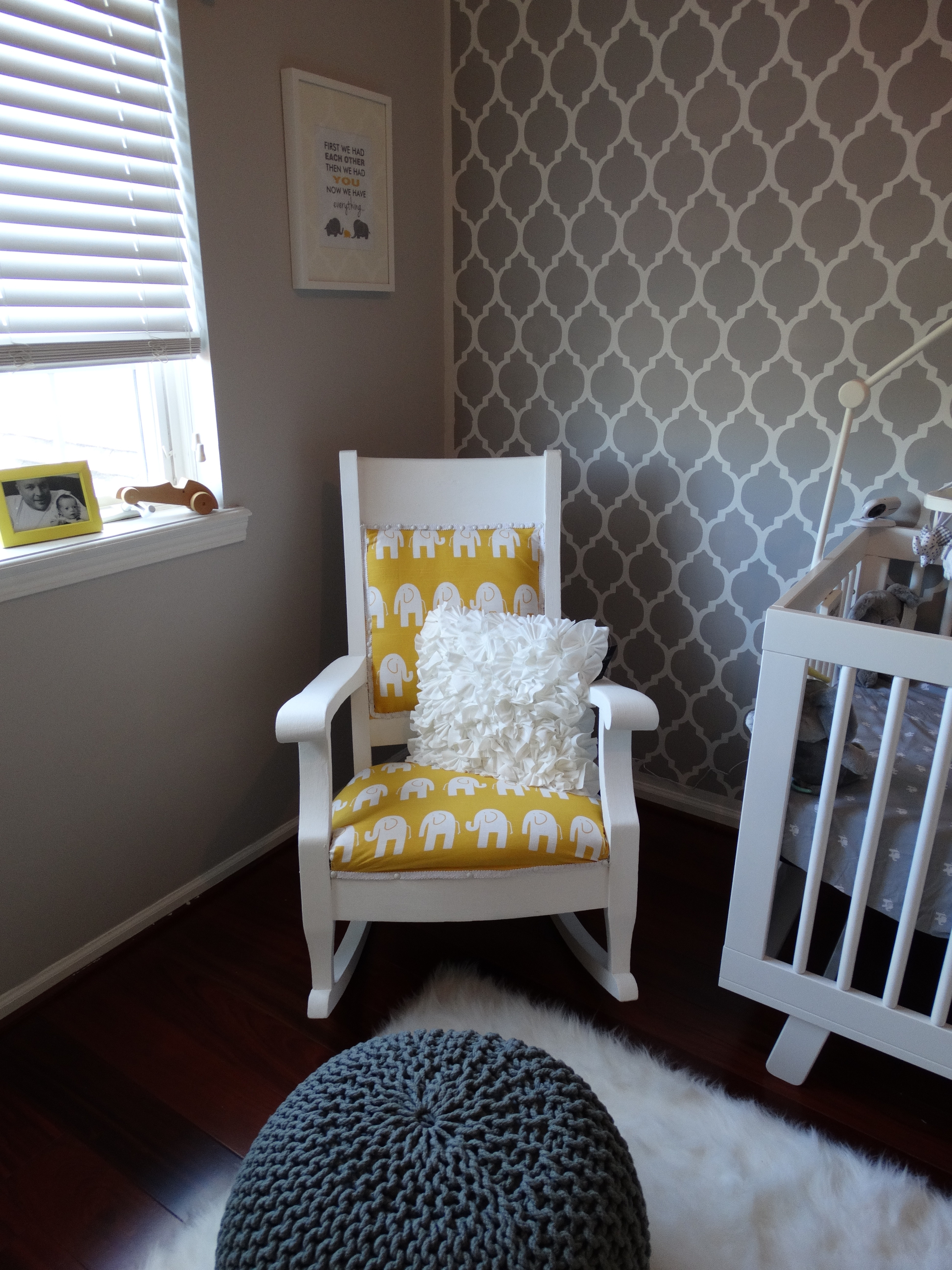 Reupholstered and Repainted Rocking Chair with Annie Sloan Chalk Paint