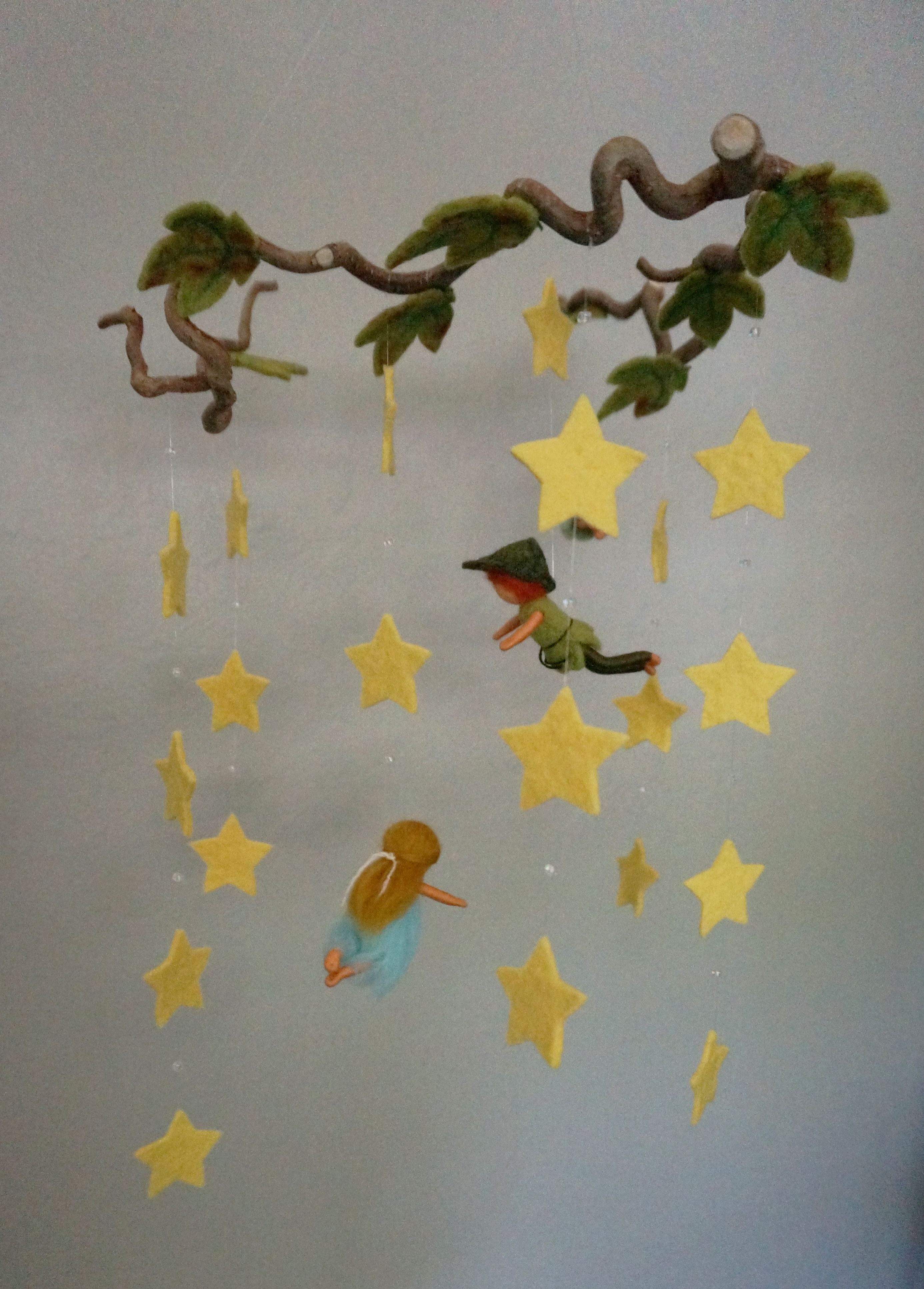 Whimsical Peter, Wendy and Tink Nursery Mobile