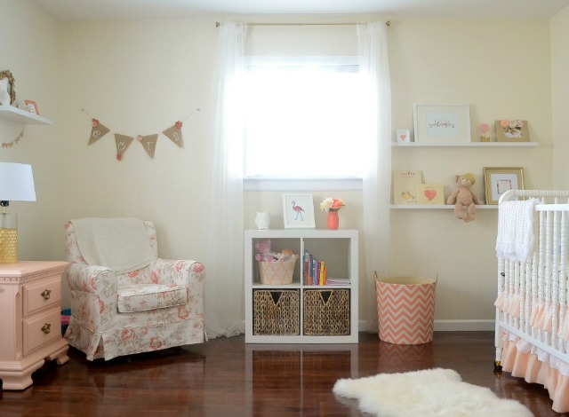 Shabby Chic Coral and Gold Girl's Nursery - Project Nursery