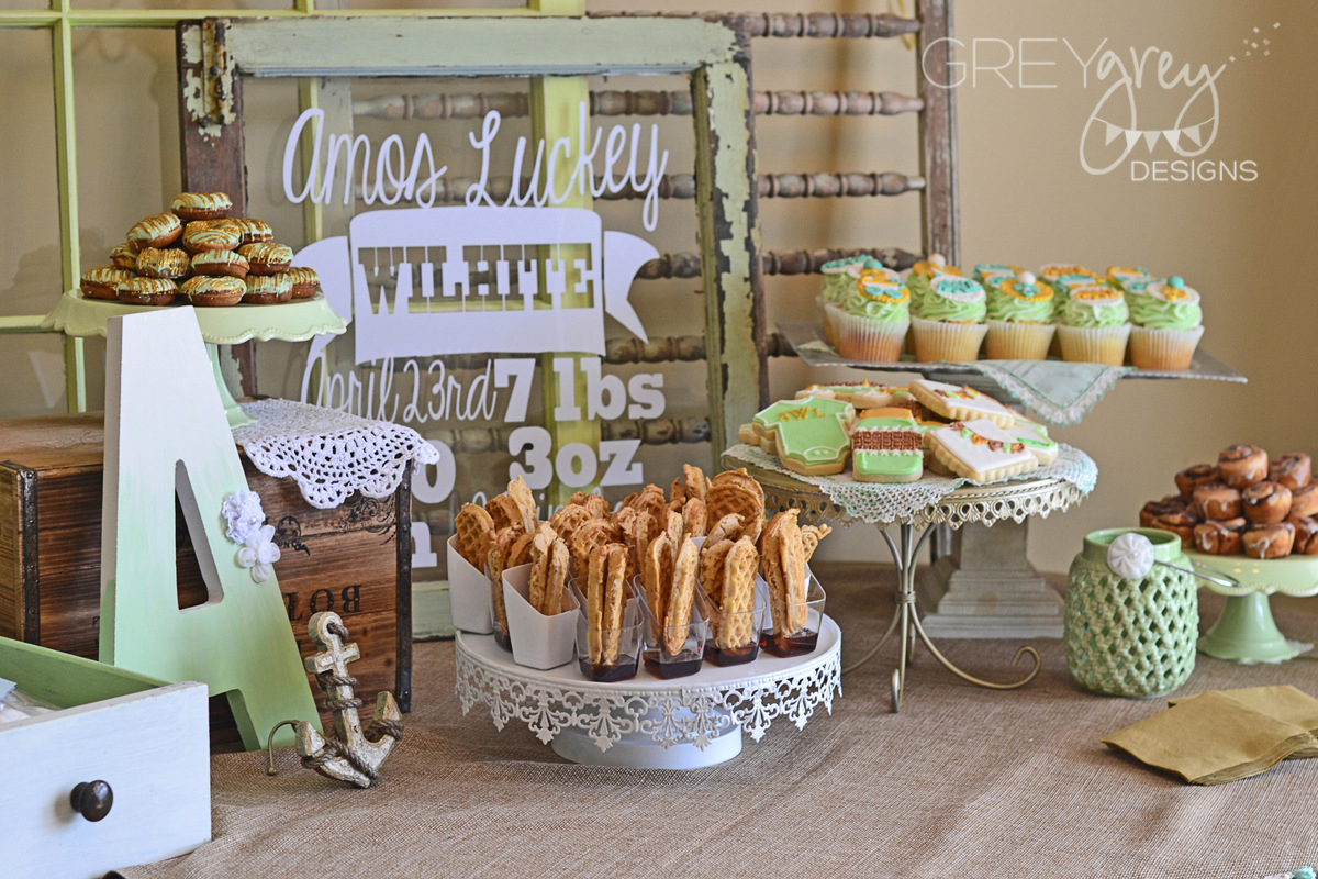 Mint and Gold Baby Shower Food Station