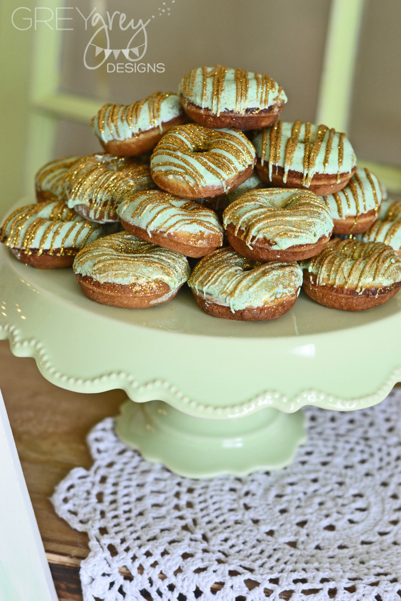 Mint and Gold Donuts