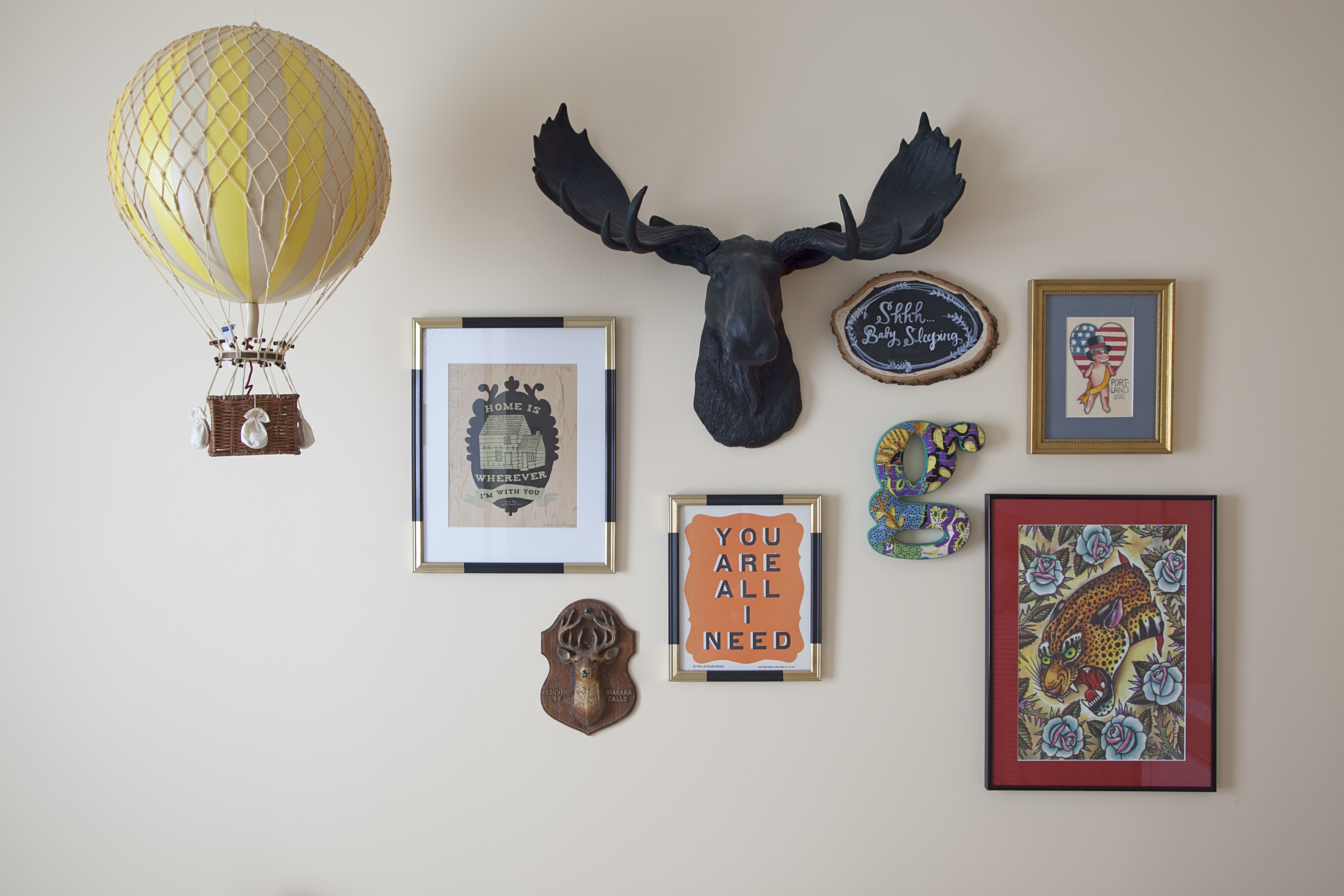 Moosehead on Nursery Gallery Wall