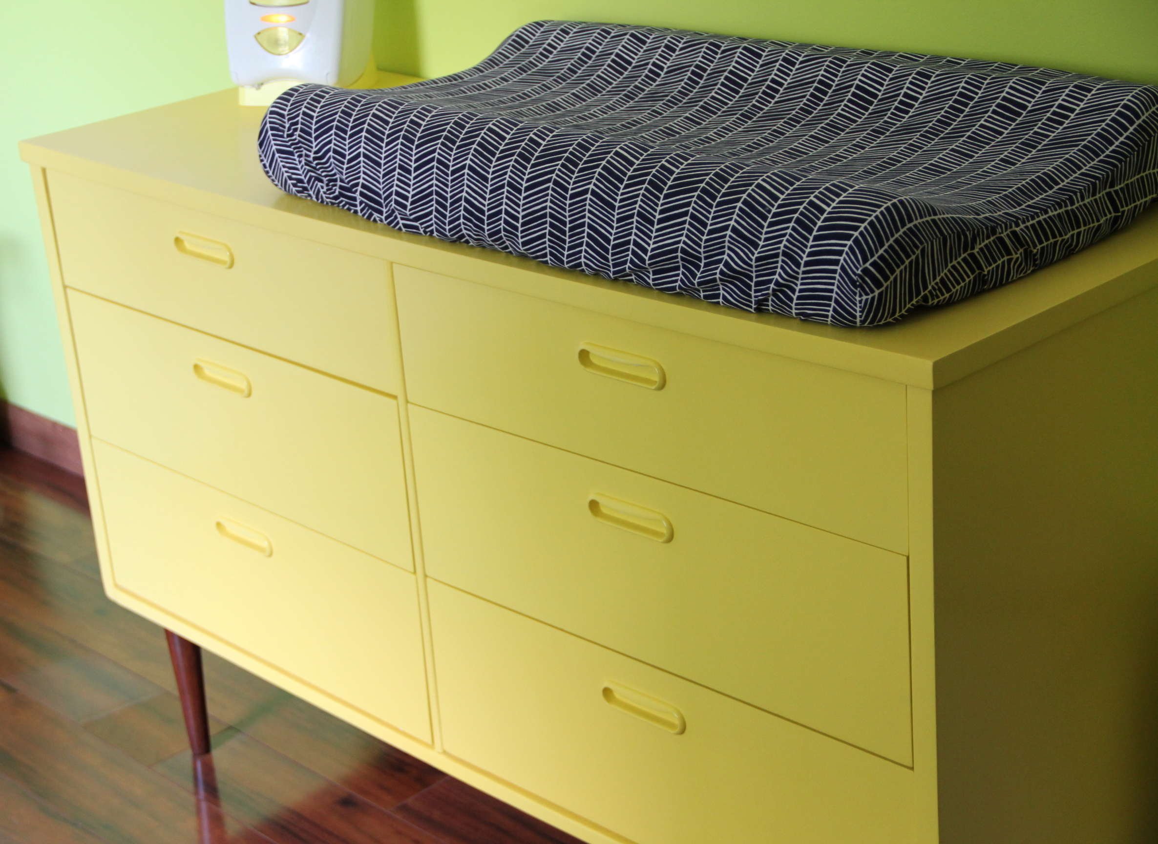 Citron Dresser in this Modern Vintage Nursery