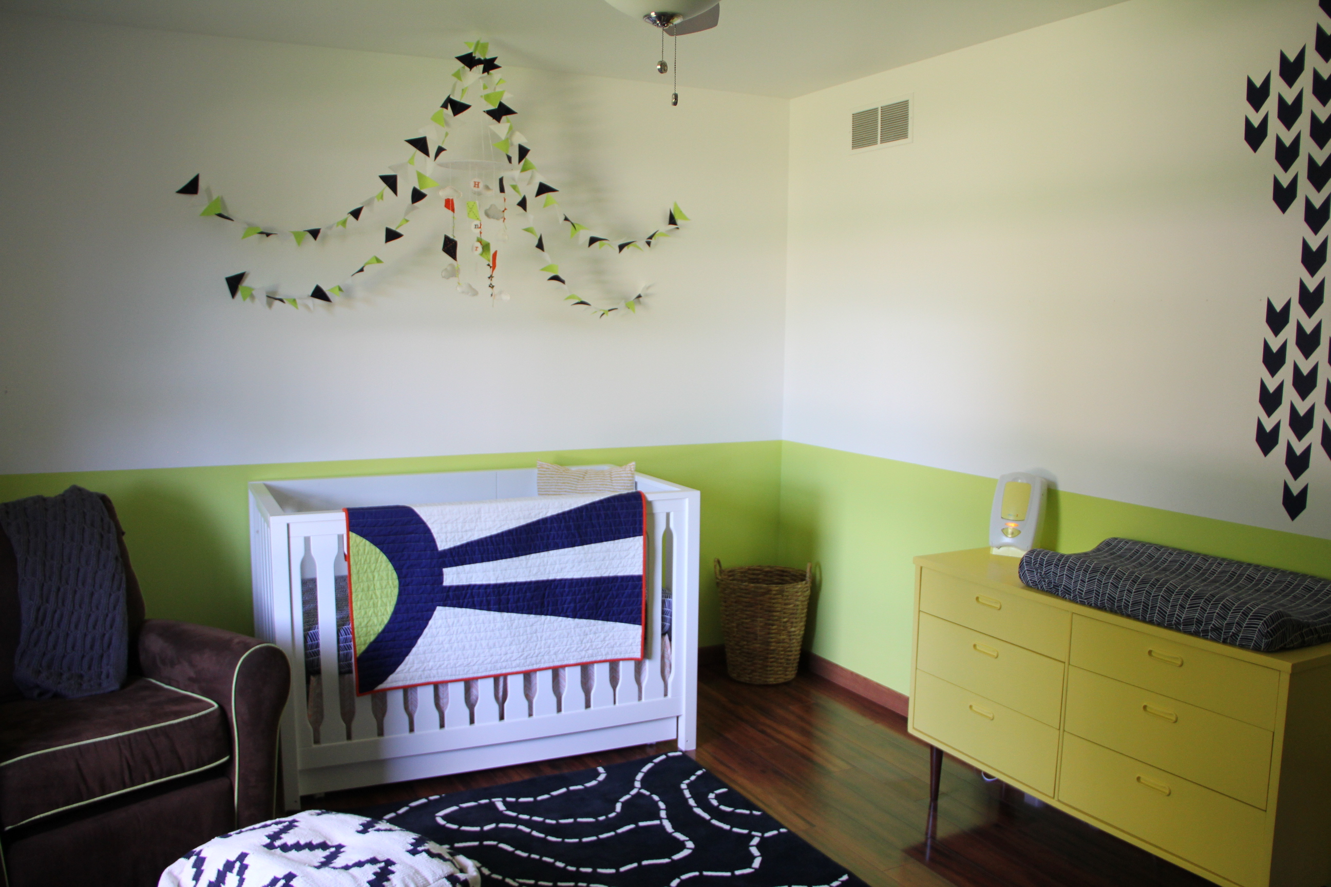 Orange, Citron and Navy Nursery