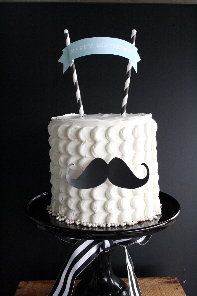 Mustache Birthday Party Cake