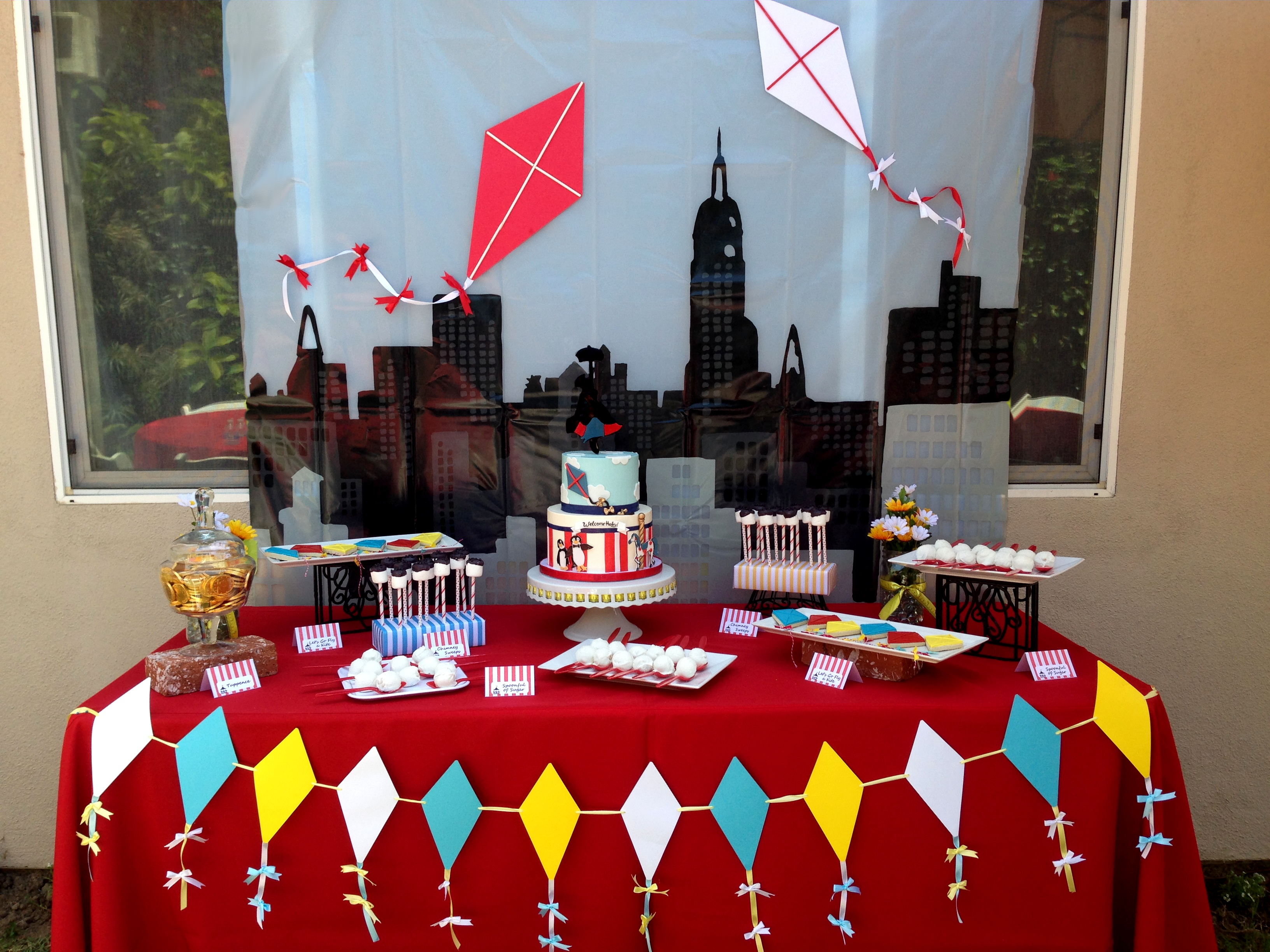 Mary Poppins Baby Shower Dessert Table