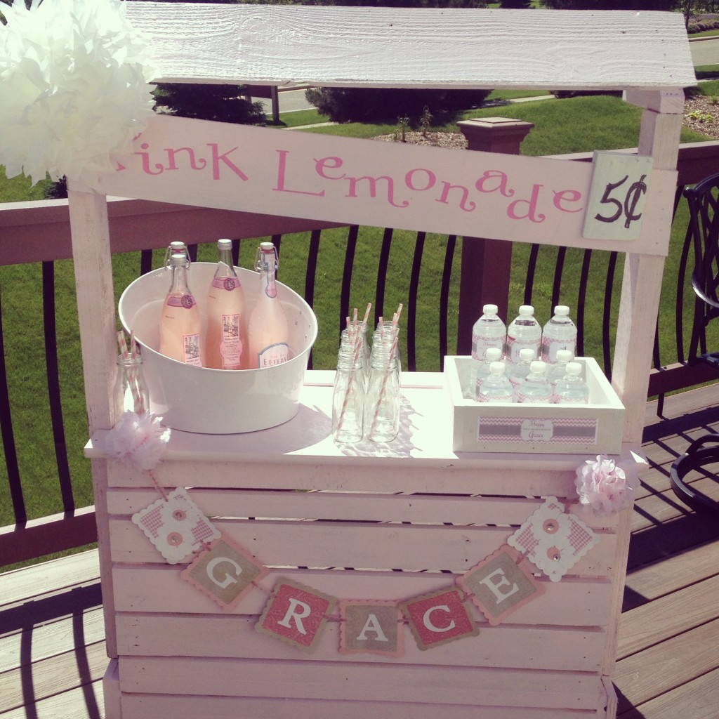 Pink Lemonade Stand for this Pink Birthday Party