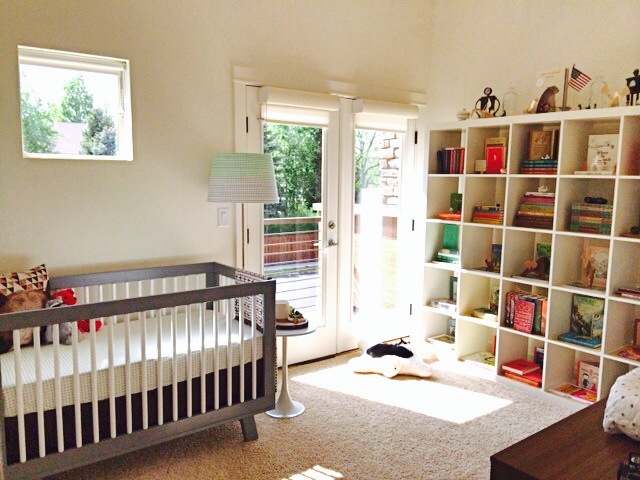 modern nursery bookshelf