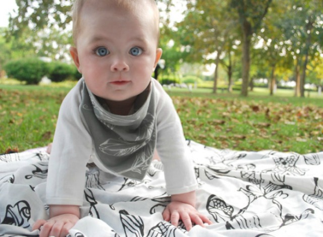 Bamboo Blankie and Bibs Bandana from Nest Designs