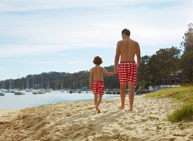 matching dad and son swim shorts