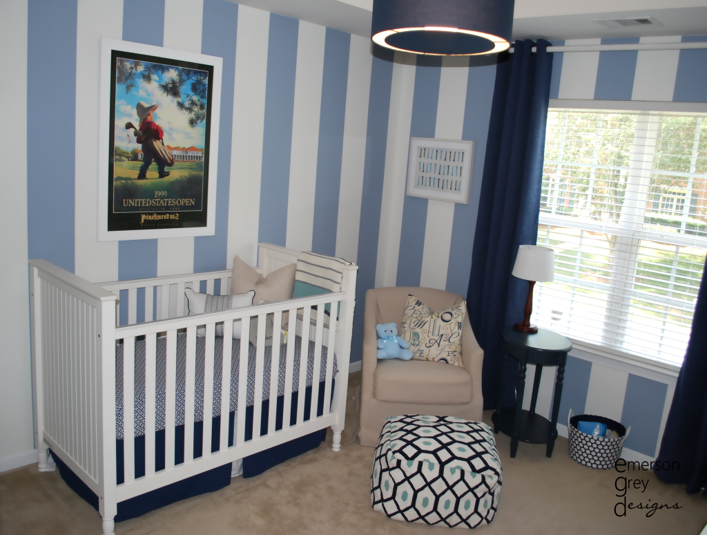 Blue and White Striped Nursery