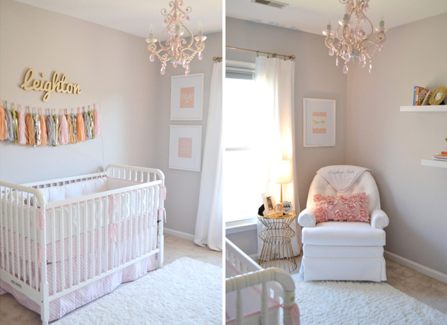 Feminine Coral and Gold Nursery - Project Nursery