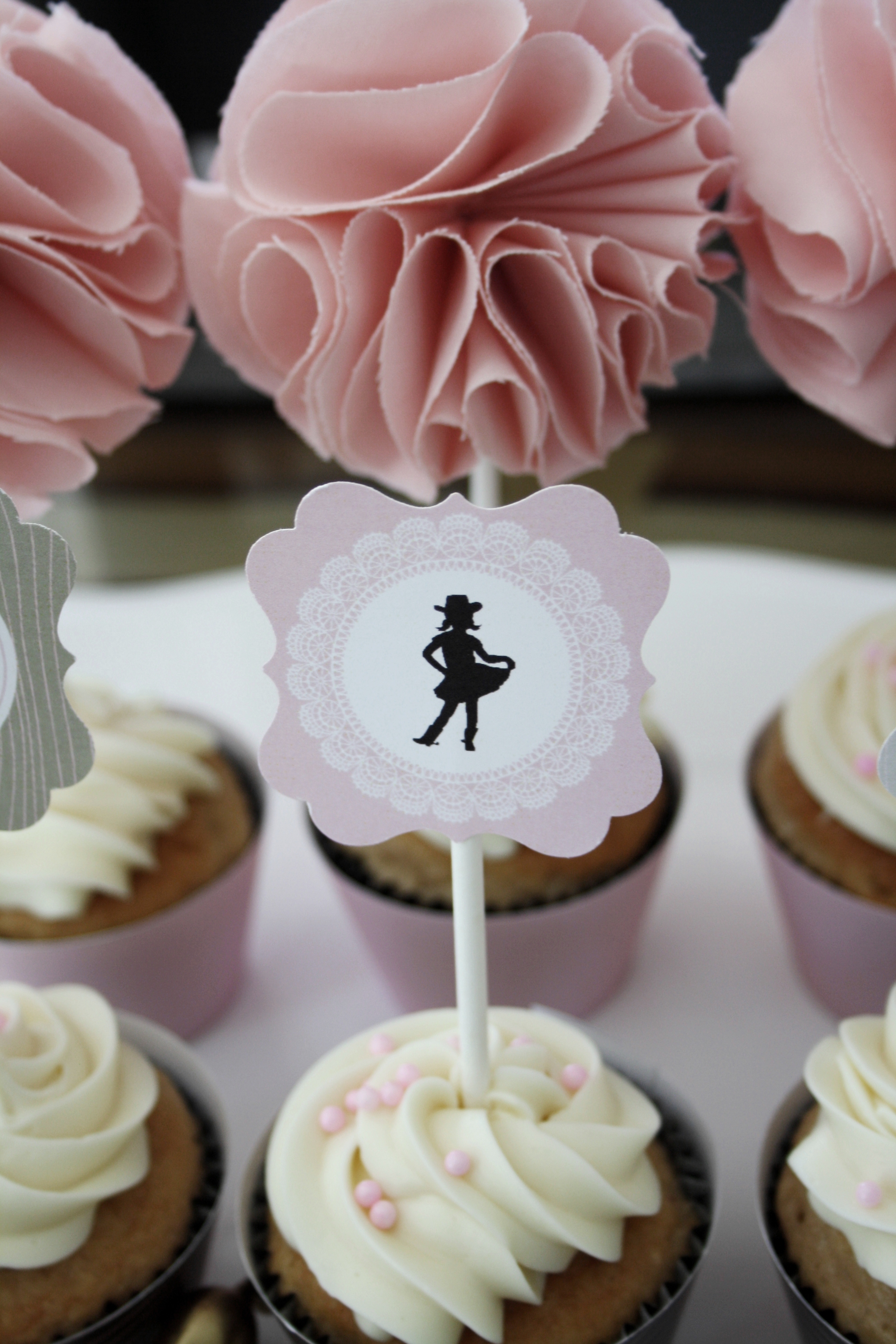 Cowgirl Cupcake Toppers