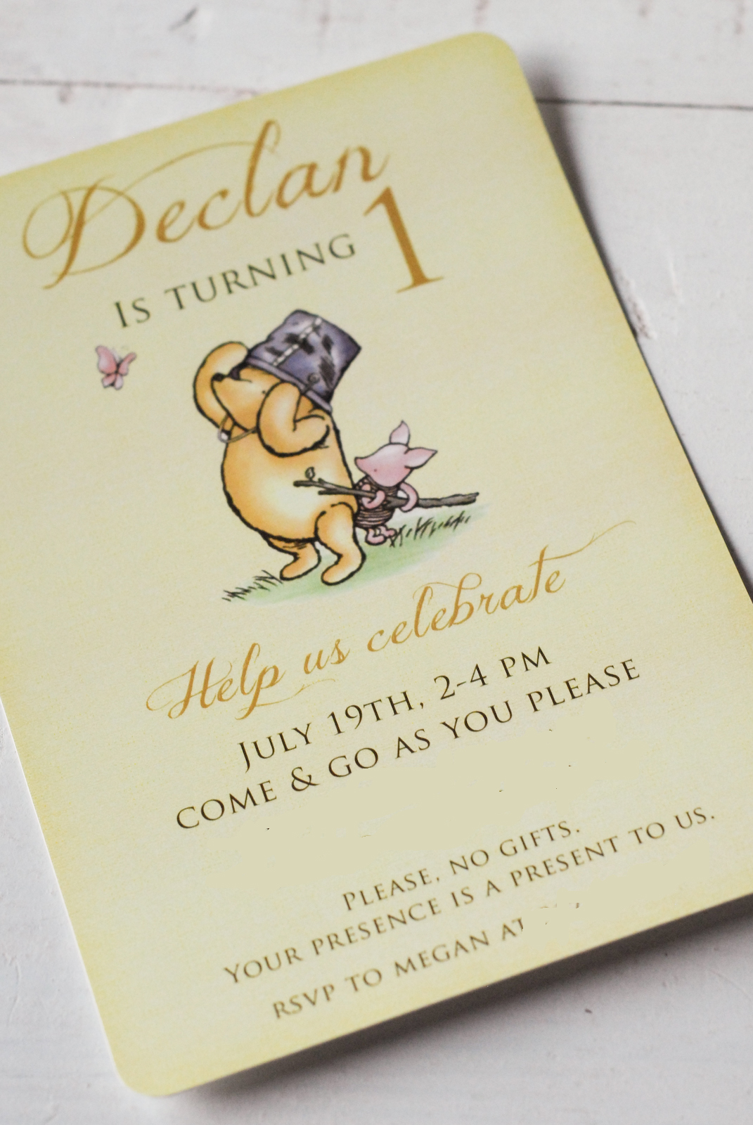 Winnie the Pooh 1st Birthday Invitation