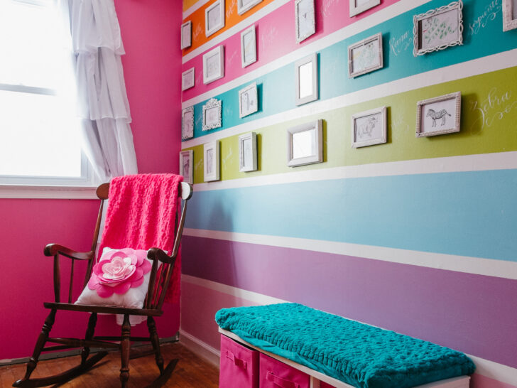 Rainbow Striped Nursery Wall