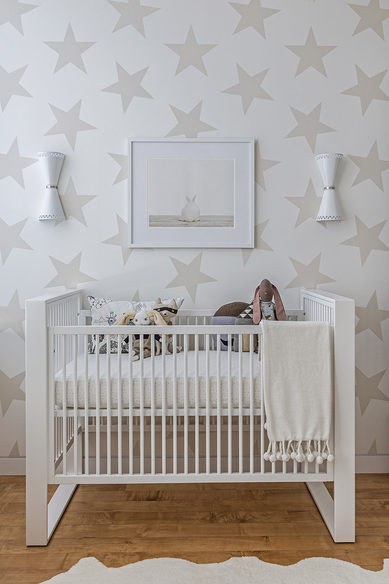 Neutral Nursery with Jill Malek Lucky Star Wallpaper