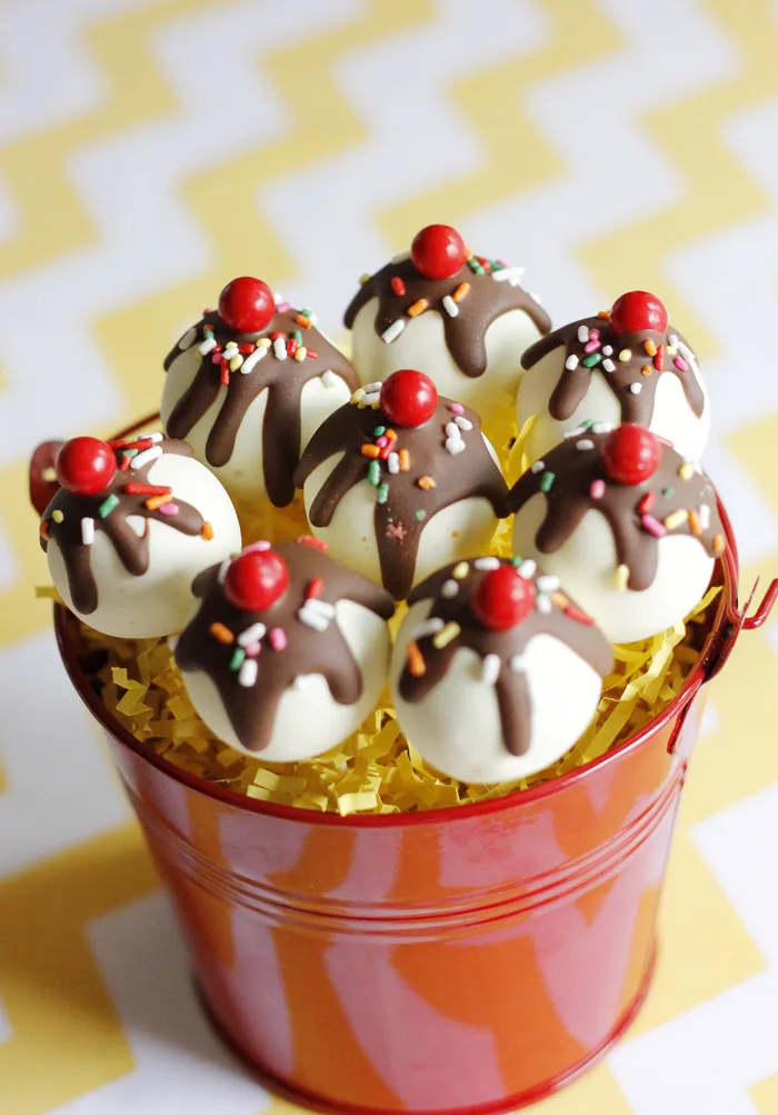 Banana Split Cake Pops