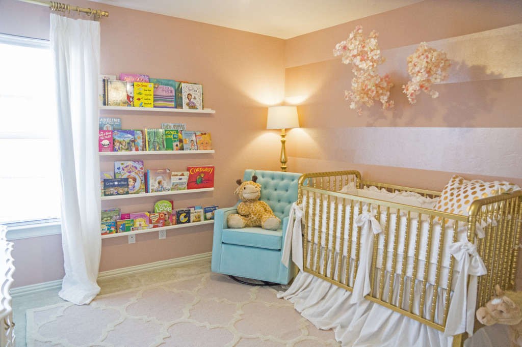 pink and gold nursery