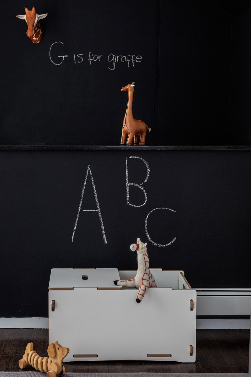 Chalkboard Wall in this Modern Animal Nursery
