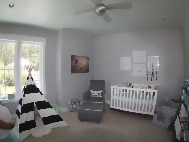 Gray and White Tribal Themed Nursery