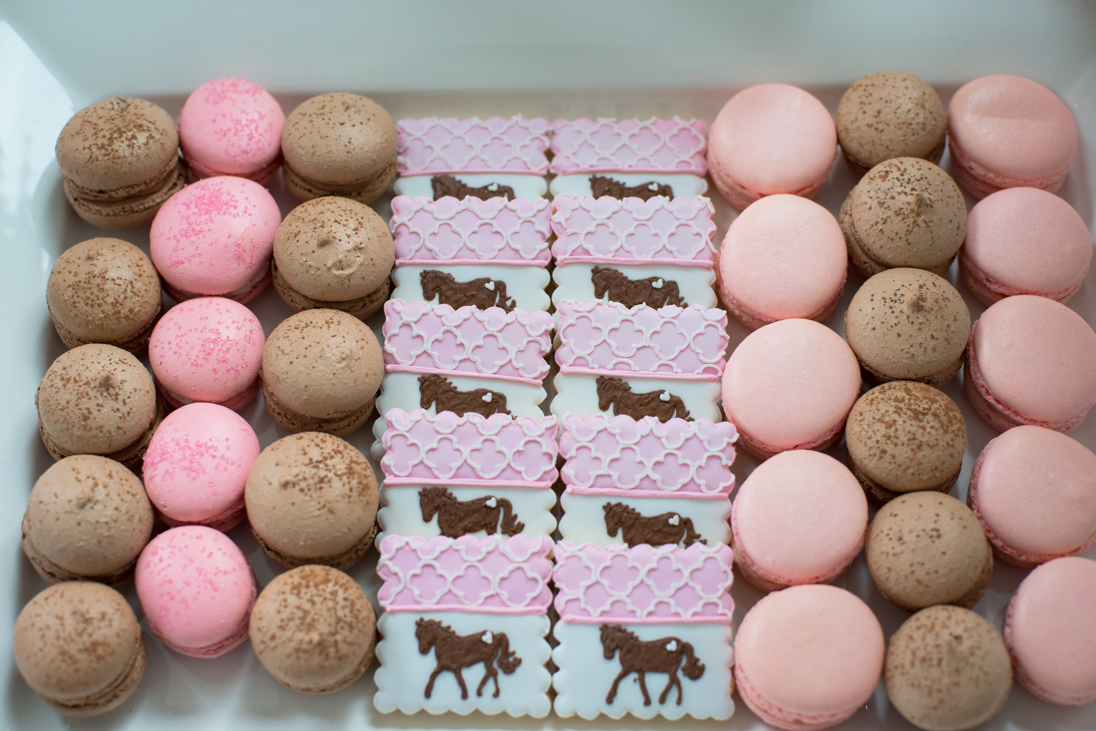 Pink and Brown Macaroons and Pony Sugar Cookies