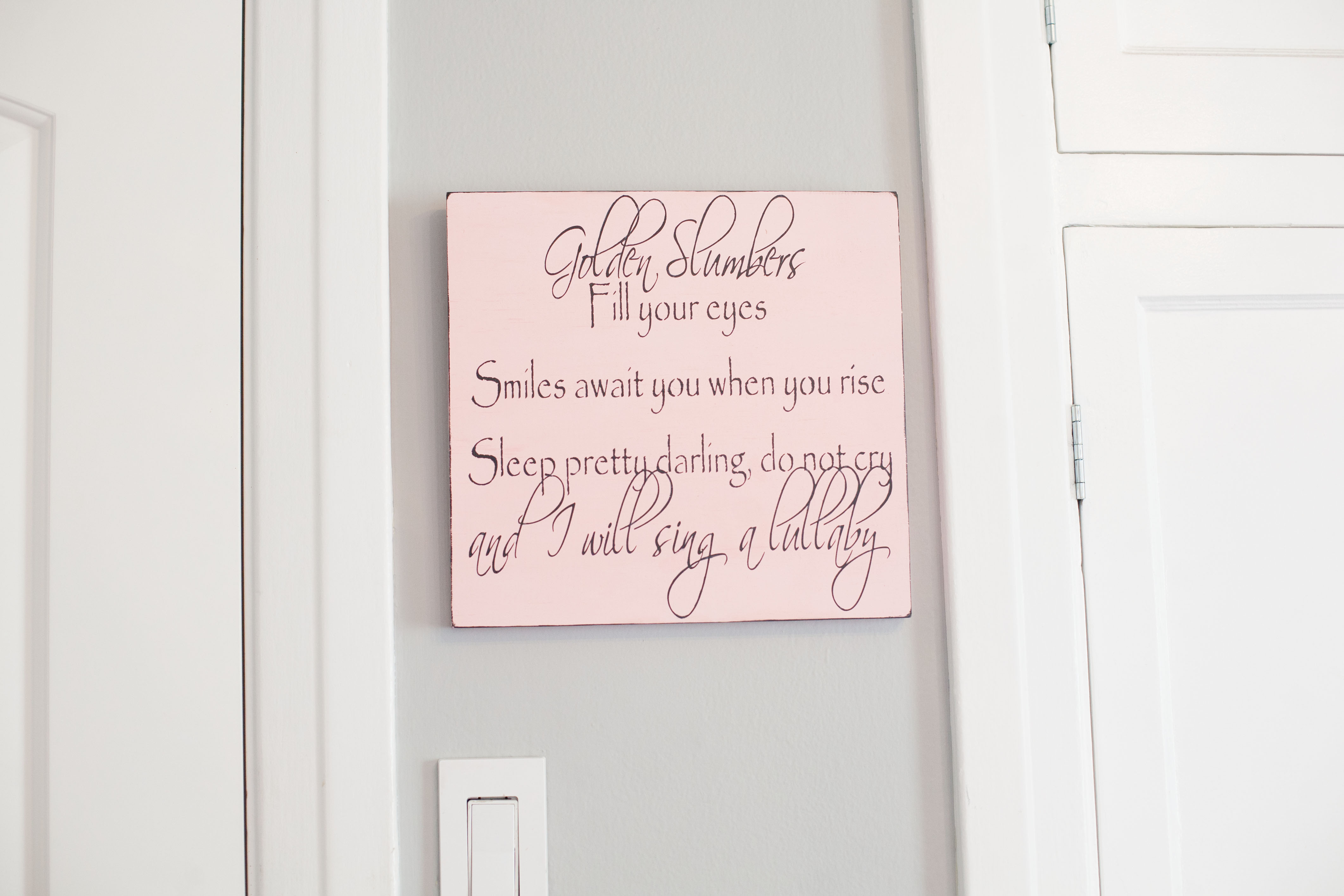 Beatles Lyrics Sign for the Nursery