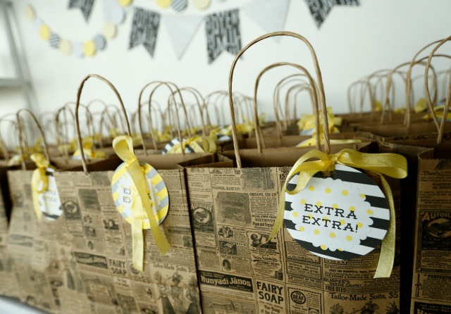 Newspaper-Themed Baby Shower Favors