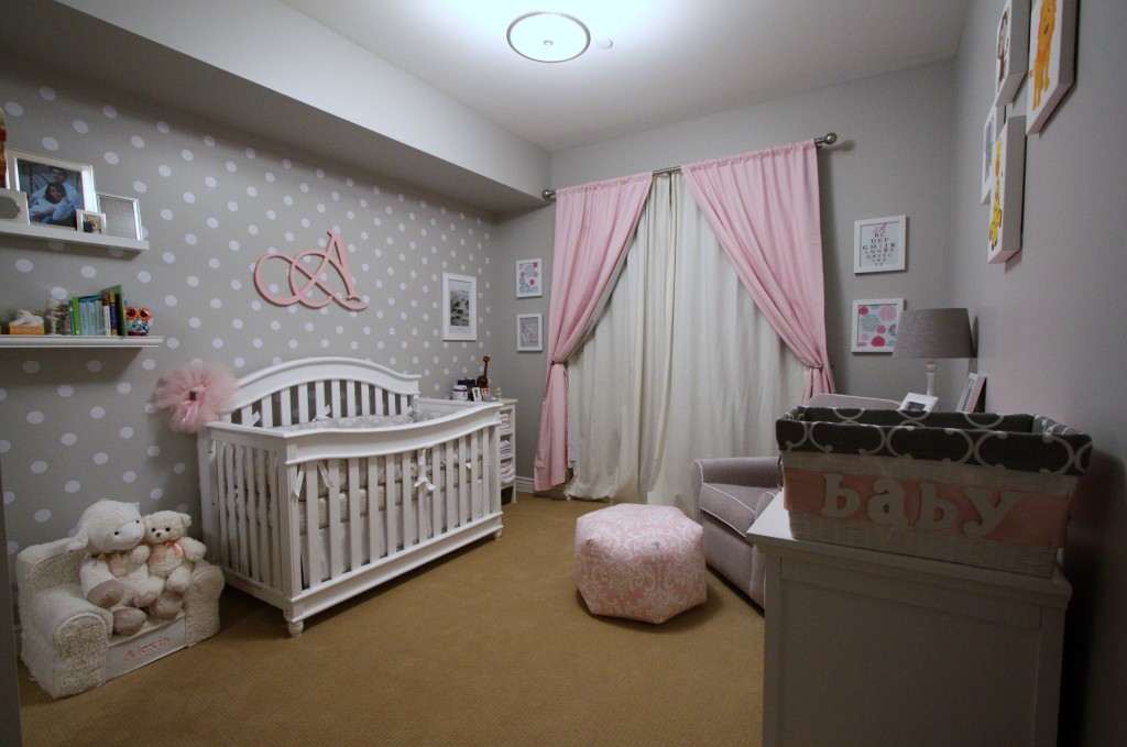 Creatice Pink And Grey Nursery for Small Space