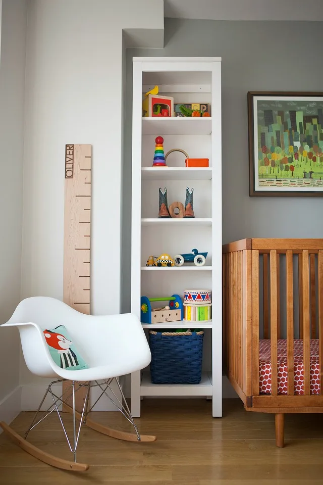 White Rocking Chair and Bookcase