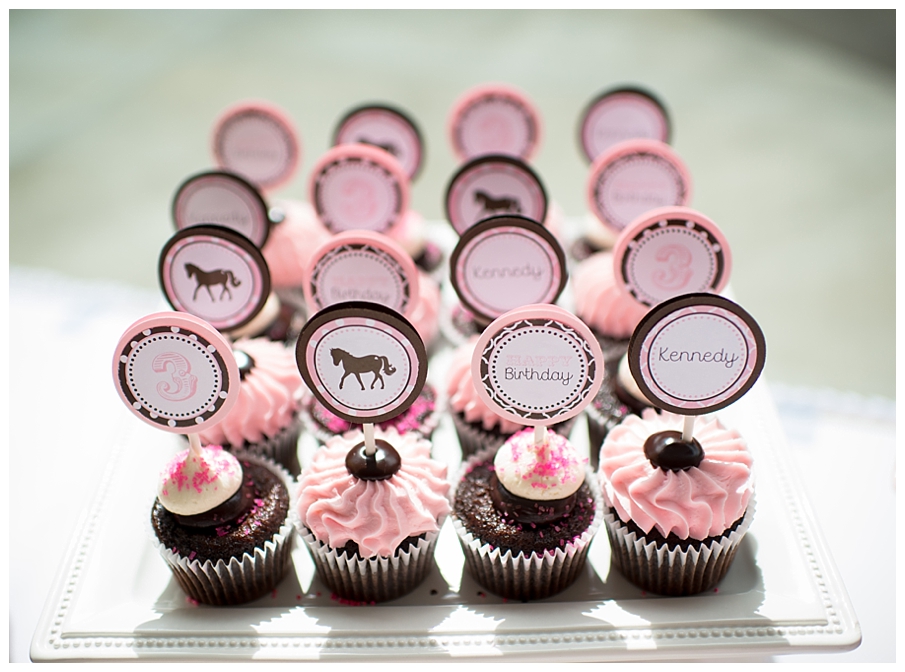 Pink and Brown Pony Themed Cupcakes
