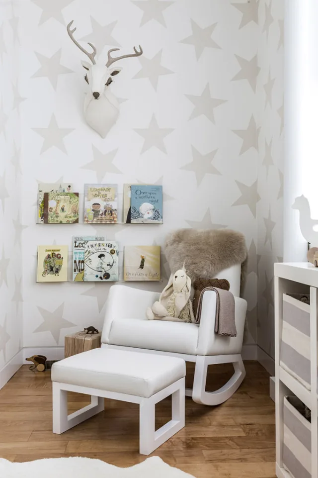 Neutral Nursery with Star Wallpaper - Project Nursery