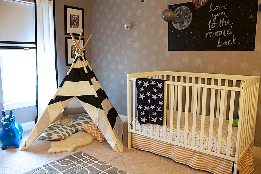 Transitional Nursery with Tepee and Star Details