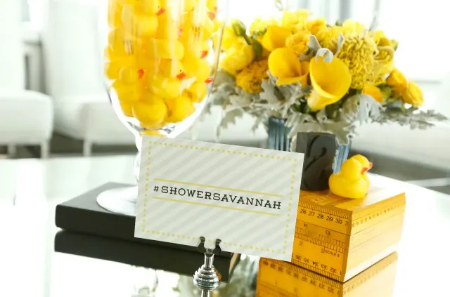 Yellow and Gray Baby Shower Decor