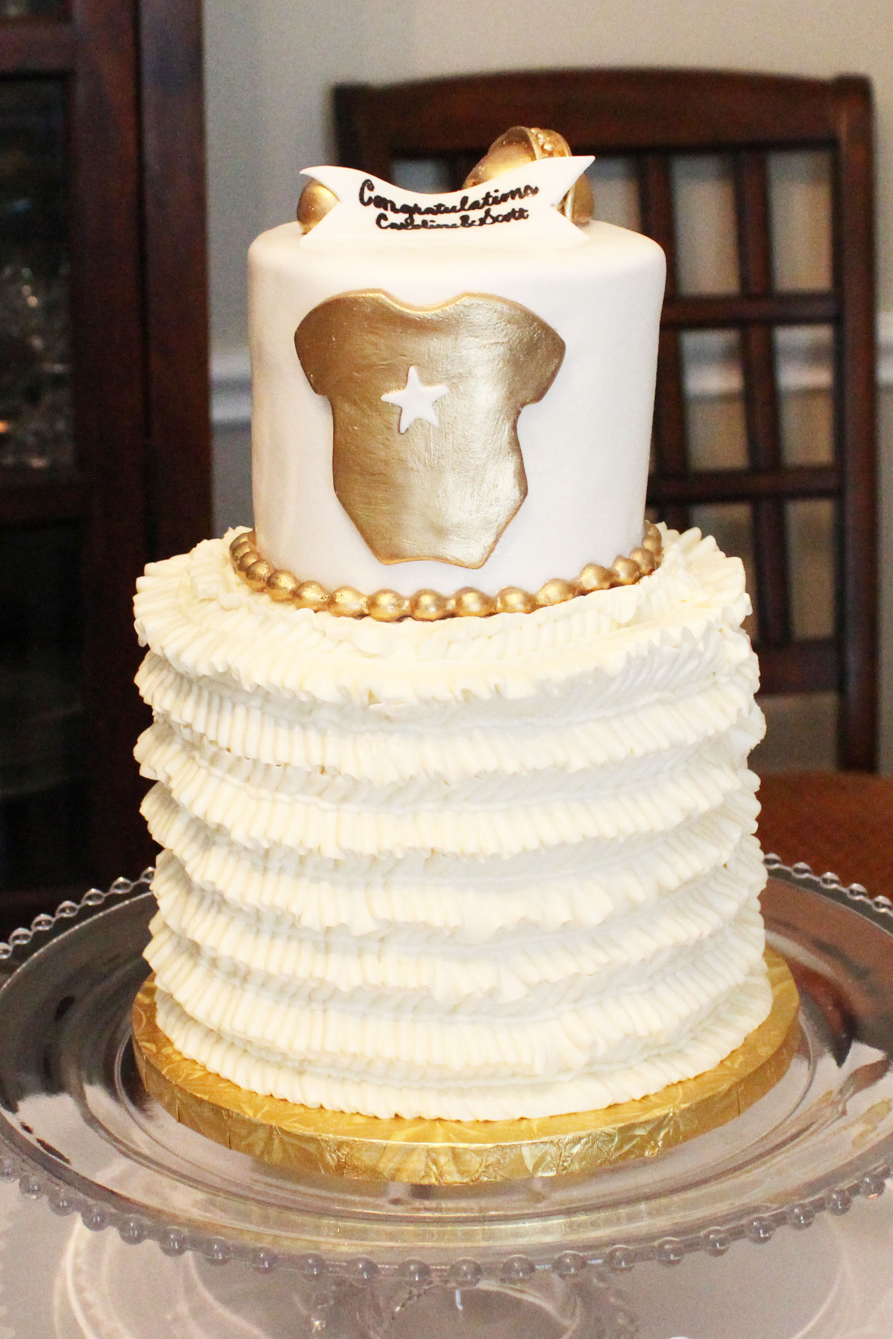 Gold Baby Shower Cake