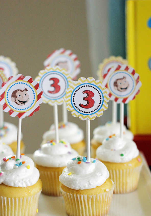 Curious George Cupcake Toppers