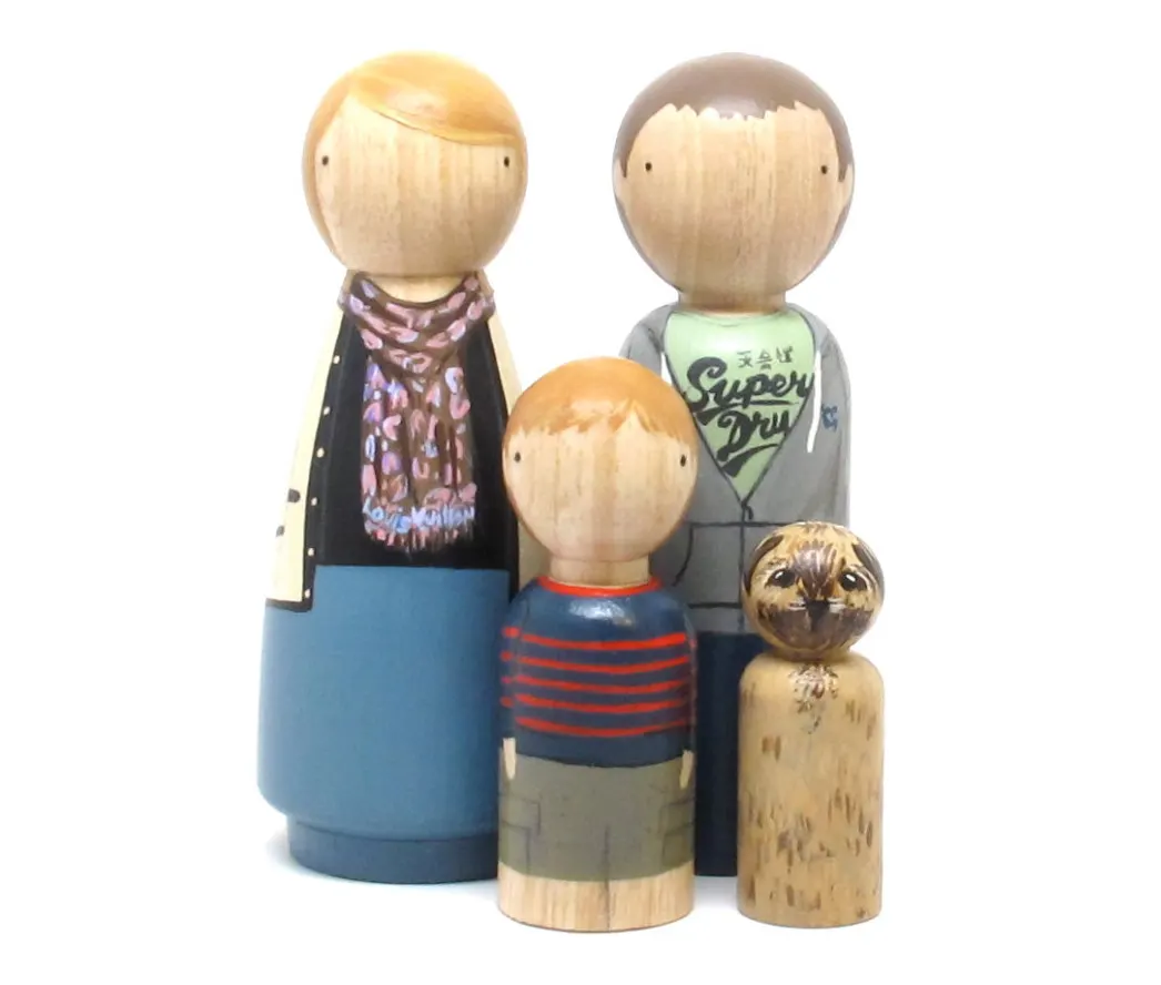 goose grease peg doll family portrait