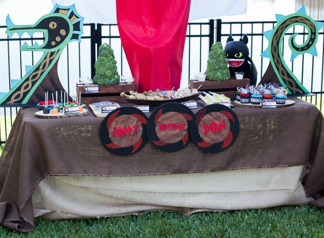 How to Train Your Dragon Birthday Party Dessert Table