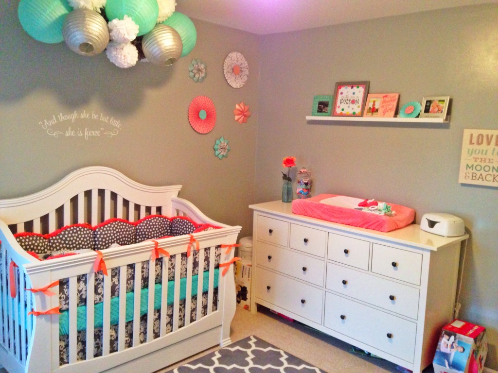 Coral and Gray Nursery