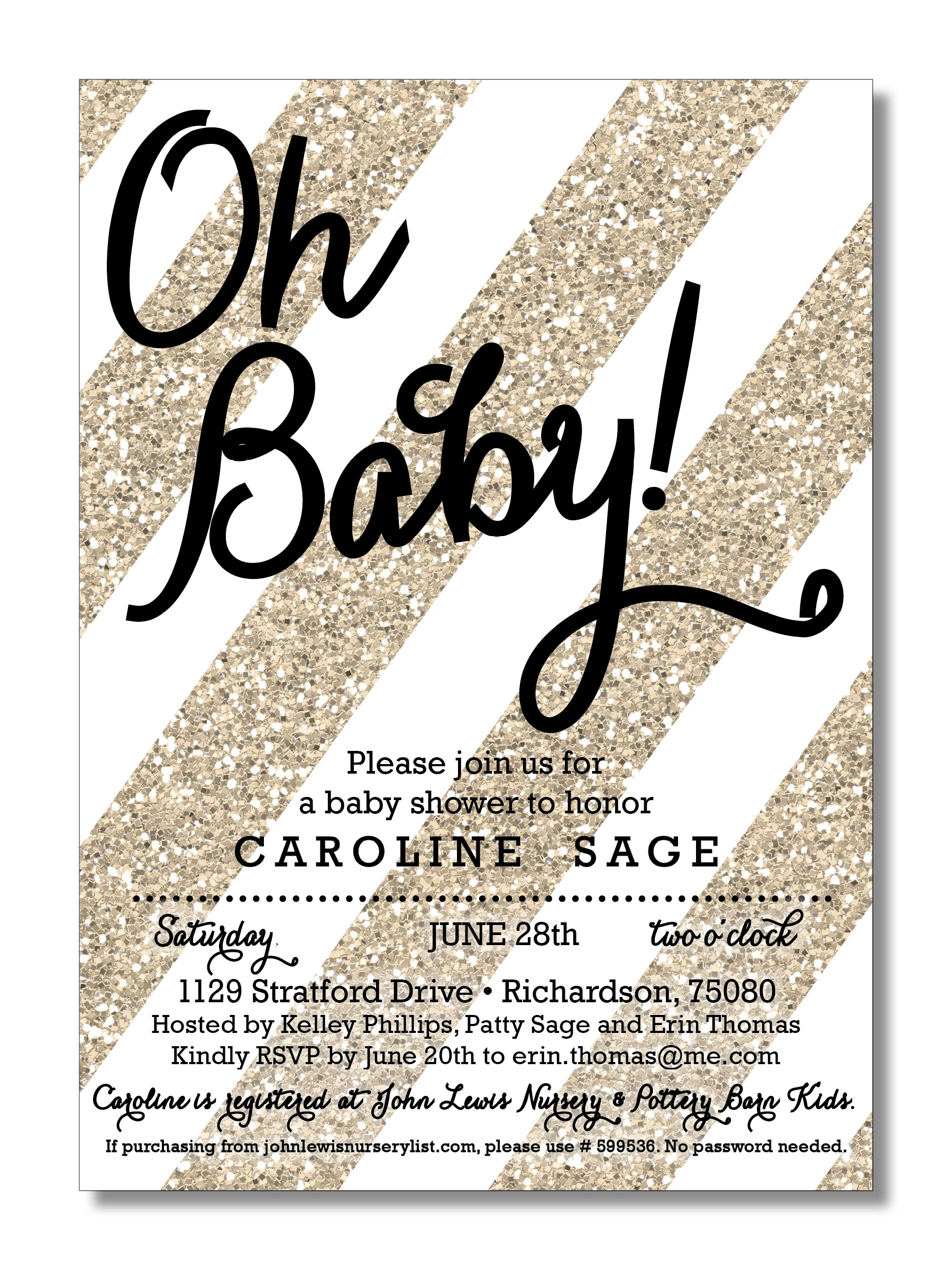 Gold Baby Shower Invitation