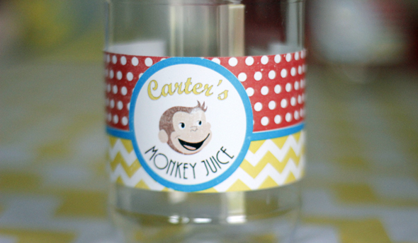 Printable Curious George Drink Labels