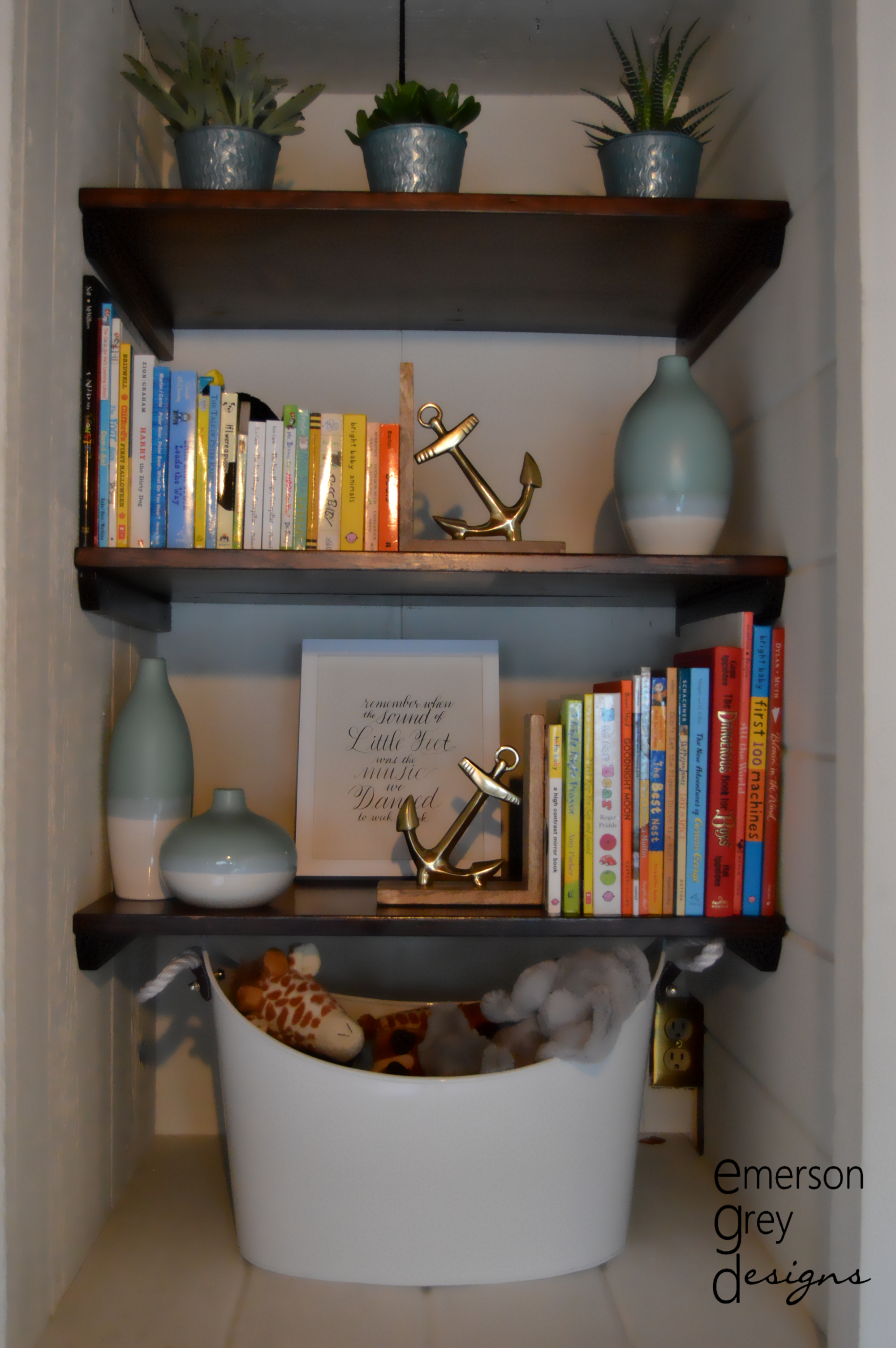 Rustic Bookshelf with Nautical Accents