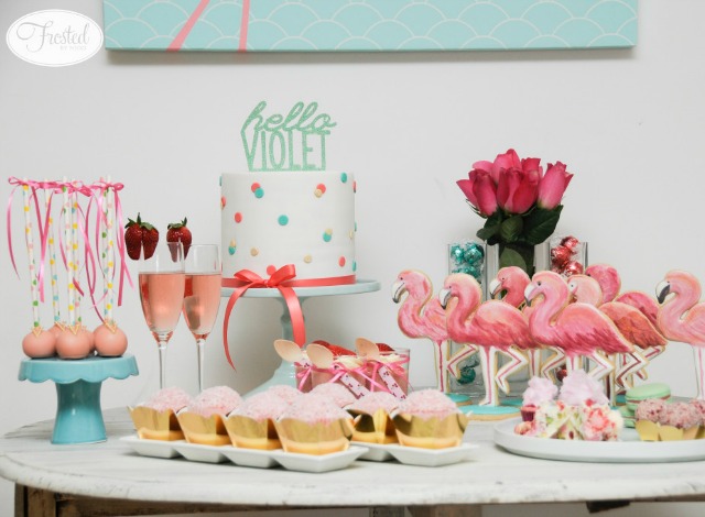 Flamingo Sip and See Dessert Table - Project Nursery