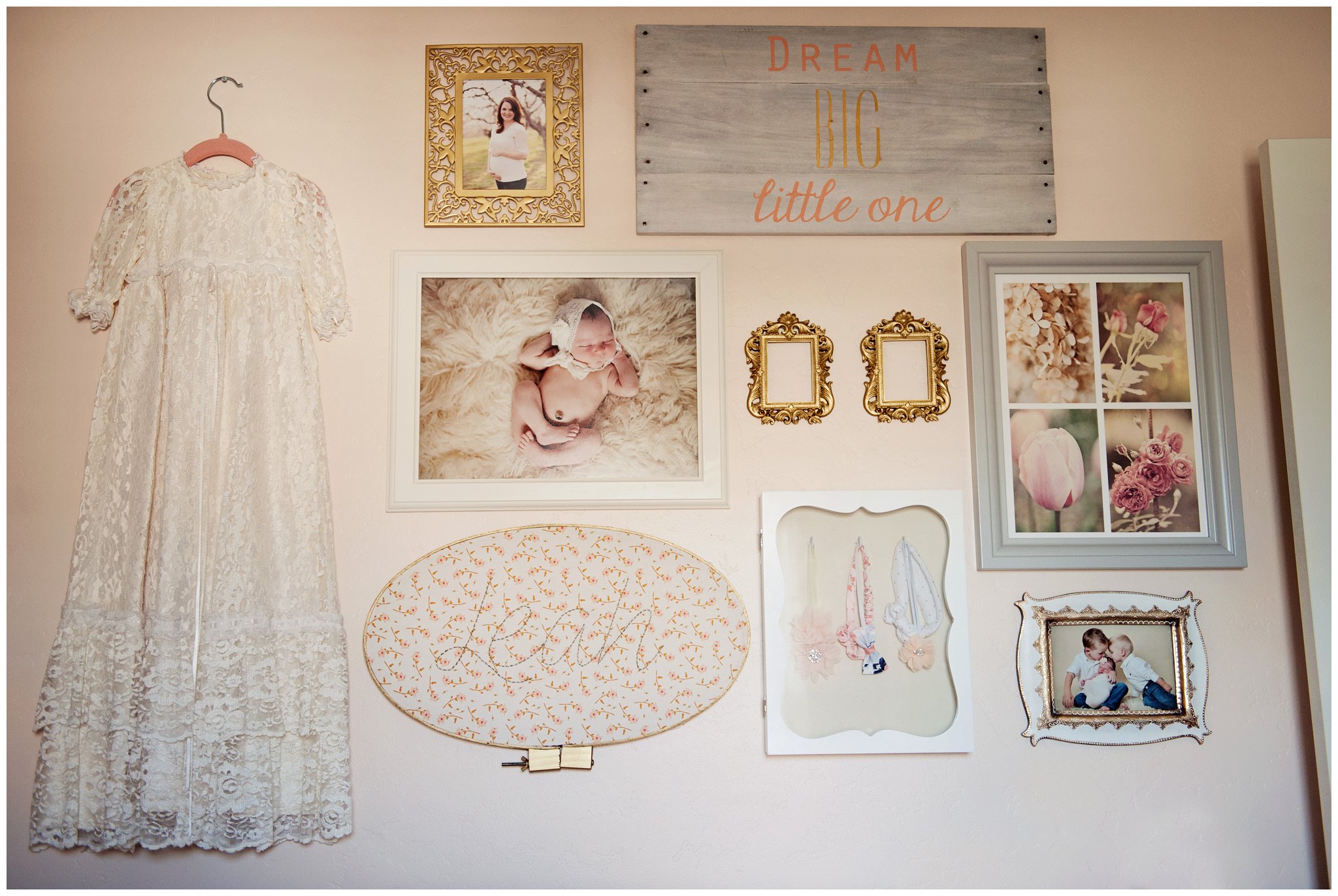 Pink and Gold Vintage Gallery Wall
