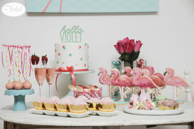 Flamingo Sip and See Dessert Table - Project Nursery