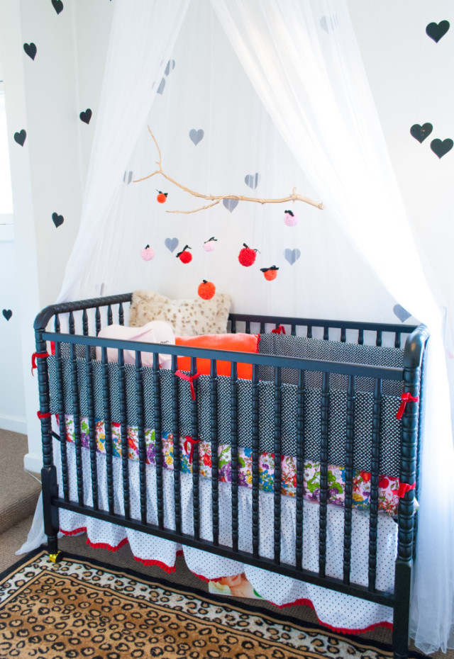Eclectic Nursery with Navy Blue Crib - Project Nursery