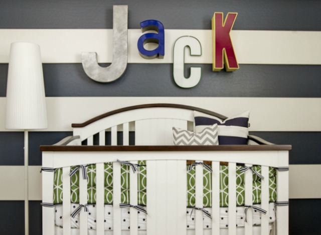 Nursery Name Art with Vintage Letters