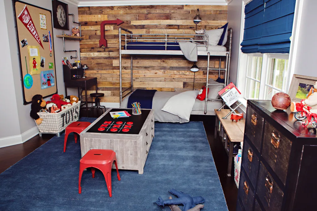 Industrial-Vintage Boy's Room featuring RH Baby & Child Furniture